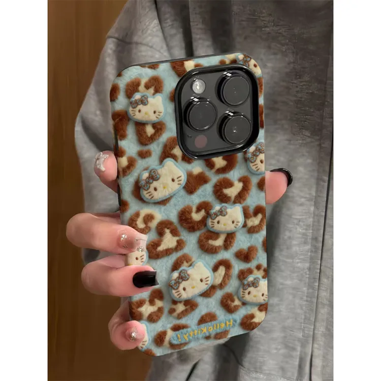 仿毛绒爱心kt手机壳二合一菲林适用于苹果VIVOPPO华为荣耀6