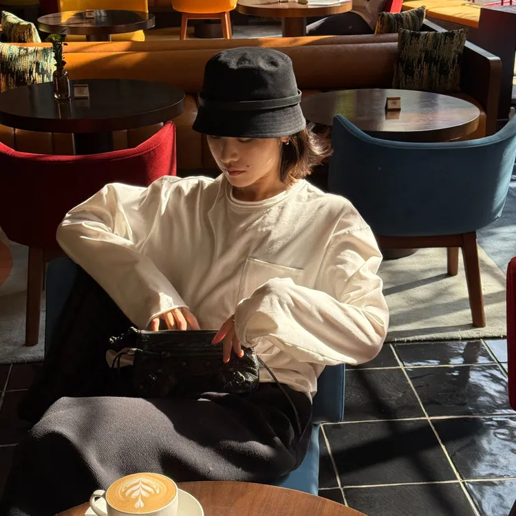 卷边口袋T/极简舒适棉松弛百搭圆领打底衫56201