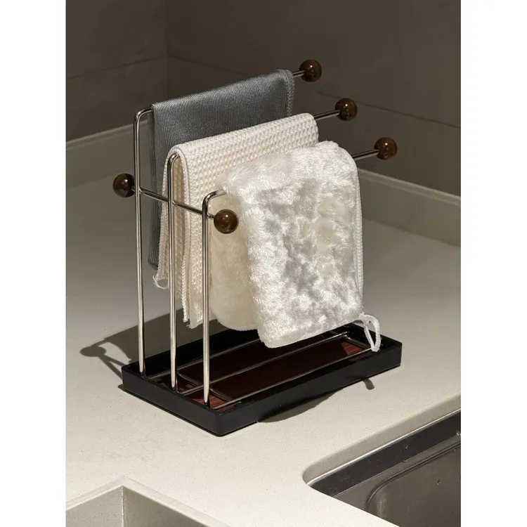 MOMO抹布架沥水架不锈钢家用高档窄边挂窗台厨房毛巾沥水架