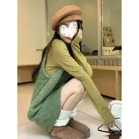 十里@V1220 韩系针织软糯背心毛衣连衣裙两件套 9-27