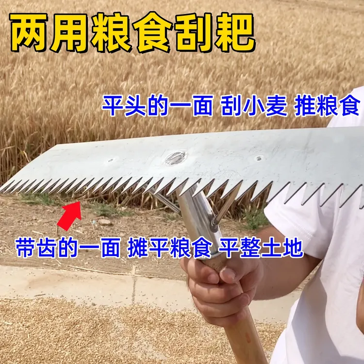 两用刮耙晒粮耙子屯粮大棚平床松土平整土地刮粪铲粮食锰钢带锯齿