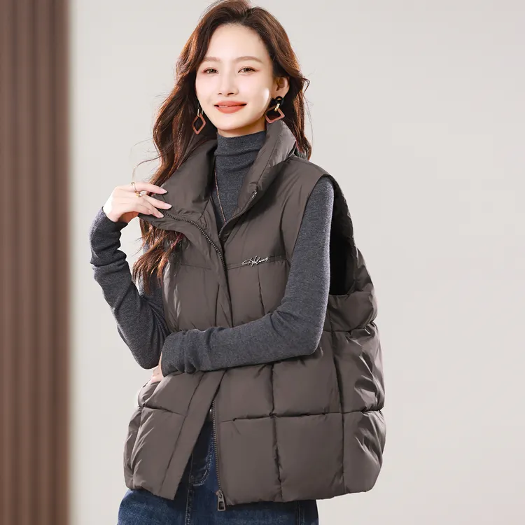 羽绒马甲女秋冬外穿2025新款洋气高端白鸭绒内胆轻薄保暖背心马夹