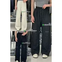 妮妮家9972春季新款满天星高腰显瘦休闲直筒拖地裤