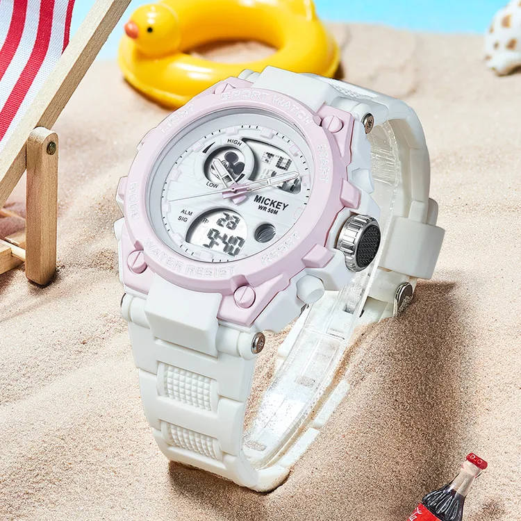 迪士尼手表男学生防水夜光运动电子表初中生儿童石英表MK-15280