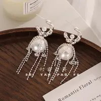 铜合金仿珍珠耳饰 【赫本珠珠】圆润灵动链条耳环百搭优雅轻奢耳钉