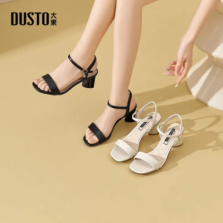 DUSTO/大东女鞋2025夏季新款休闲时尚高跟鞋法式优雅增高凉鞋0013