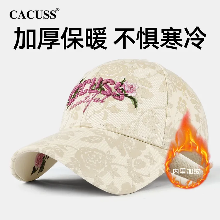 【Cacuss】帽子女秋冬加绒棒球帽高级显脸小鸭舌帽时尚保暖帽