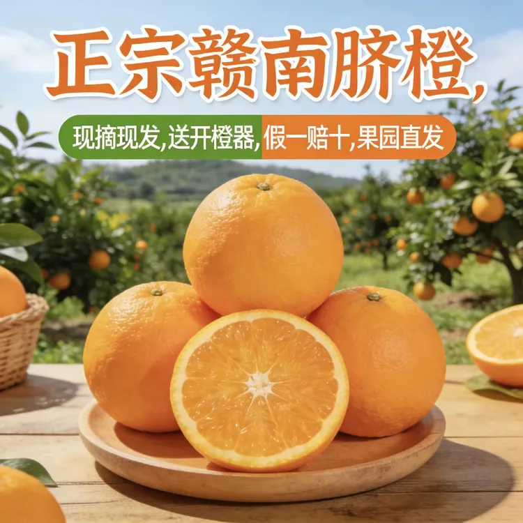 正宗赣南脐橙现摘现发新鲜大橙子当季水果江西赣州产地直发整箱