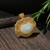 天然和田玉花丝白玉吊坠 YC1170012-A