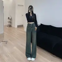 【送腰带】早秋新款复古蓝微喇牛仔裤女水洗高腰显瘦百搭喇叭裤长裤
