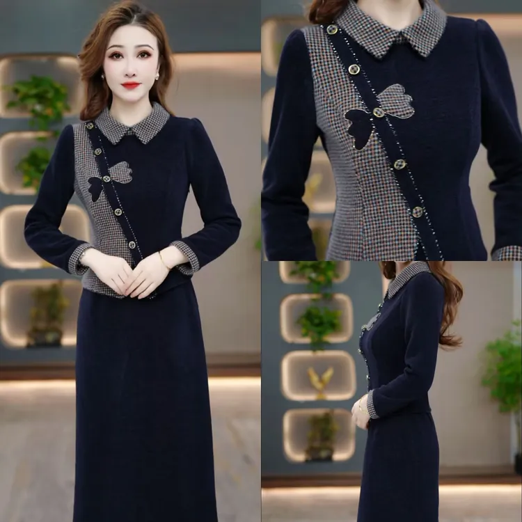 冬季显瘦连衣裙2025新款气质时尚减龄修身收腰打底裙CY25Y3625款