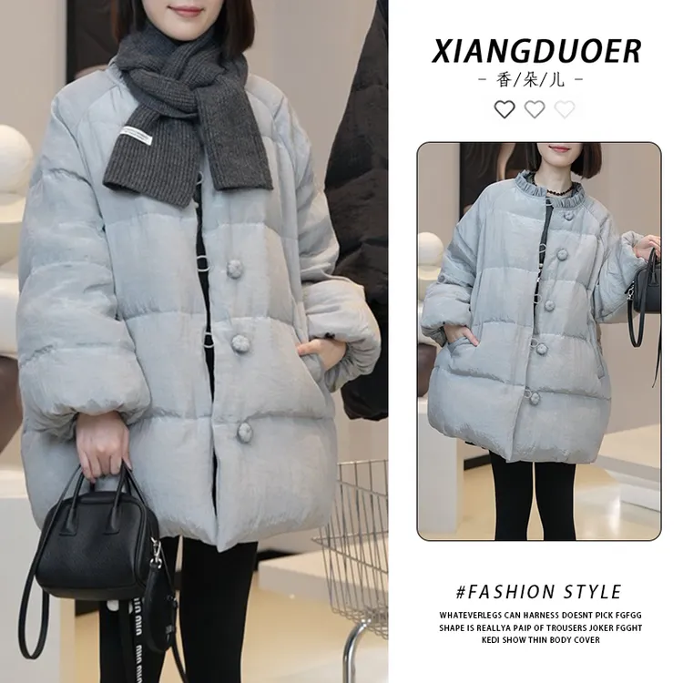设计感轻熟质感风宽松棉服2026冬季新款通勤休闲保暖优雅外套女款