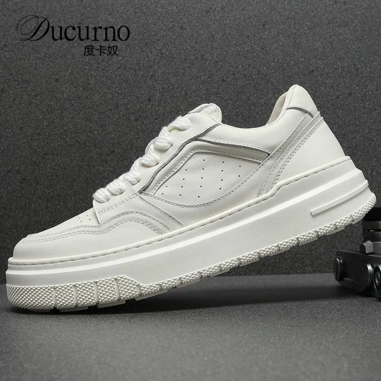 度卡奴板鞋男款2025新款秋季厚底潮流运动鞋时尚百搭高端小白鞋男
