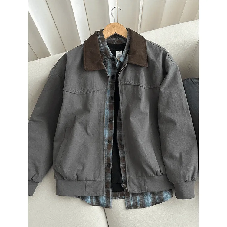 底特律工装夹克男款cleanfit美式棒球服vintage飞行员短款外套