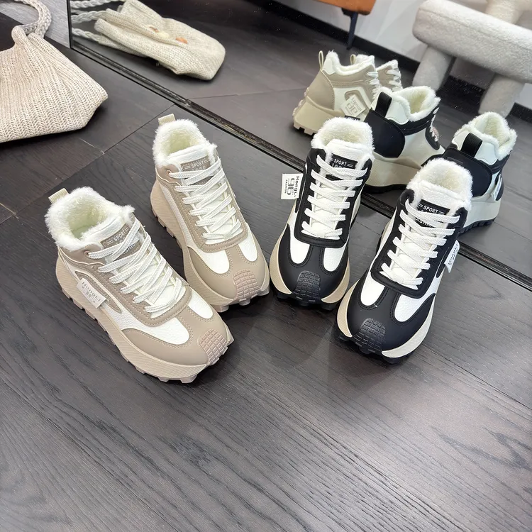 2024年新款加棉厚底阿甘鞋女鞋网红时尚运动网红时尚休闲百搭加绒