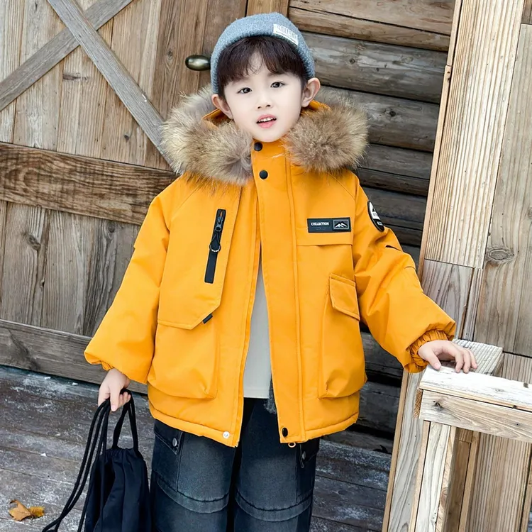 FAVMARTHA男童棉服冬儿童冲锋衣夹棉厚外套2025新款帅气棉袄宝宝