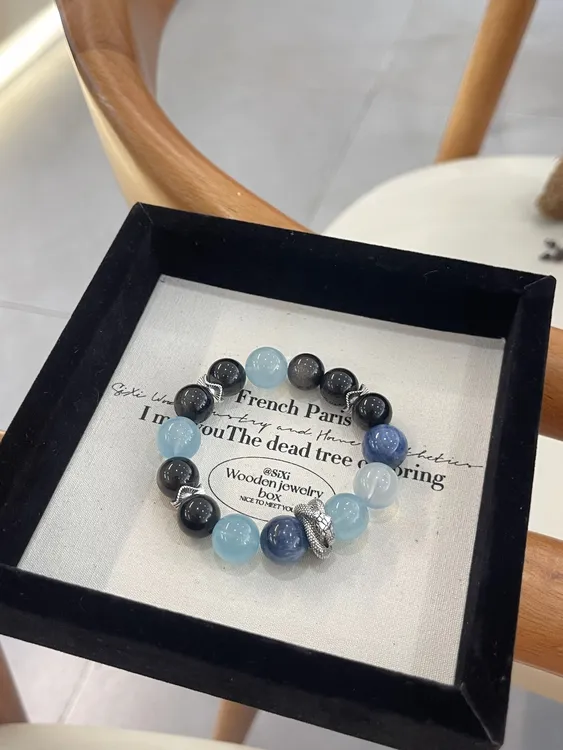 《幽蓝蛇信》原创天然串珠设计款-CW004