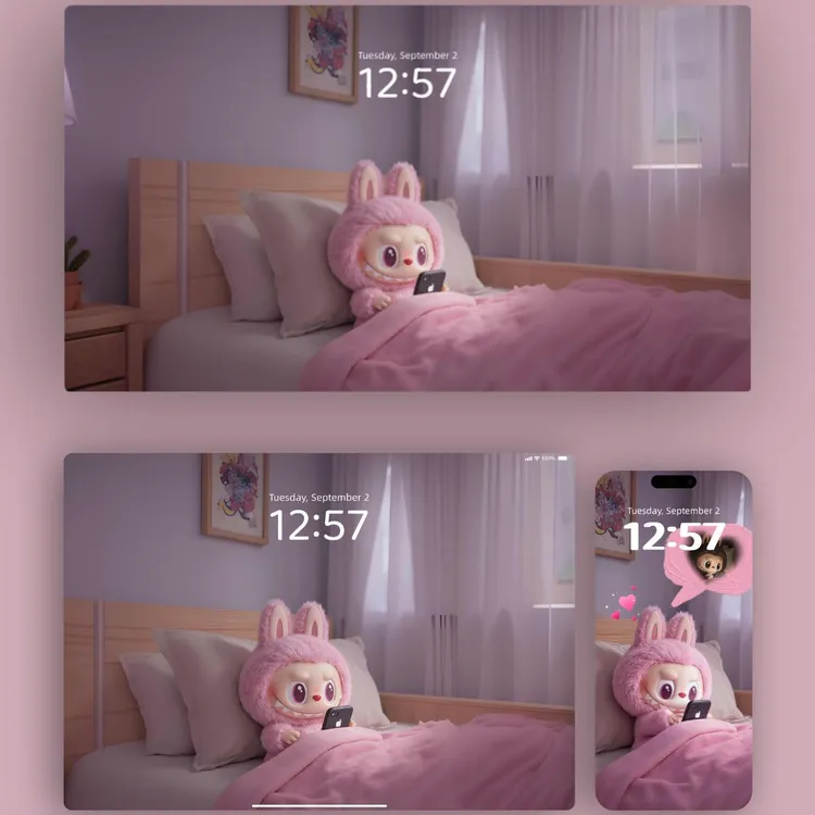 粉色拉布布动态+静态全套壁纸｜拉布布甜蜜互动【手机+ipad+电脑】