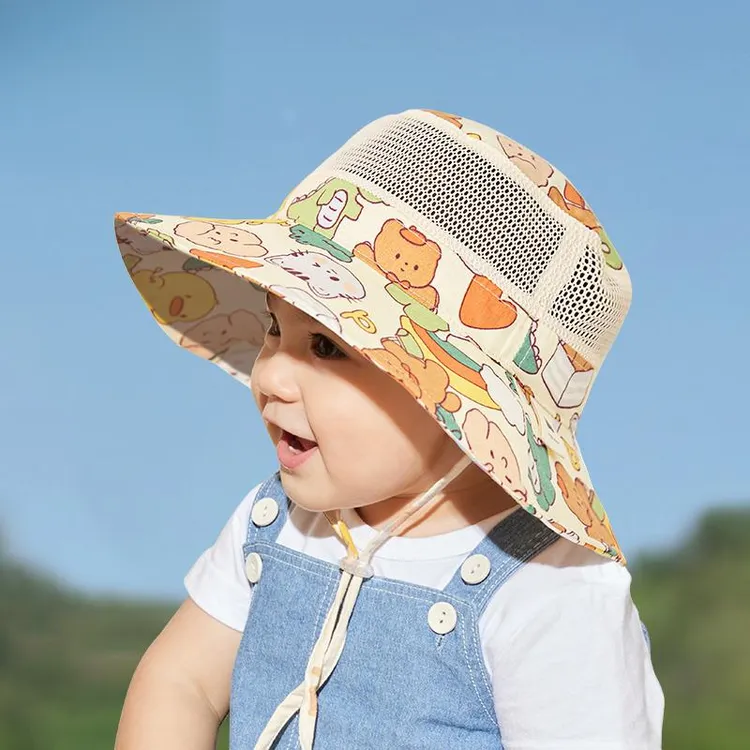 儿童防晒帽宝宝帽子男宝夏季渔夫帽男童女童太阳帽婴儿遮阳帽一岁