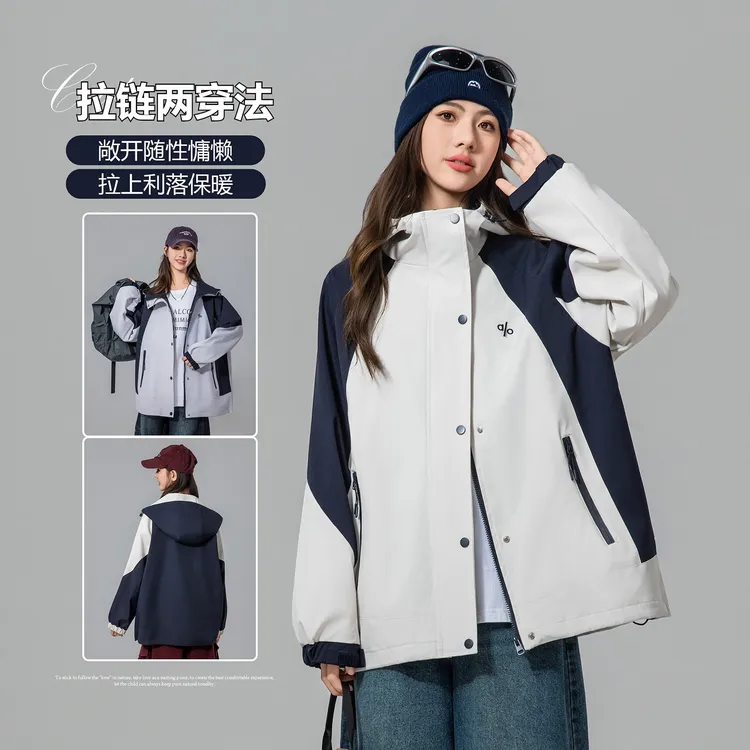 986女大童外套秋装2025新款洋气初中生休闲连帽拉链冲锋衣青少年