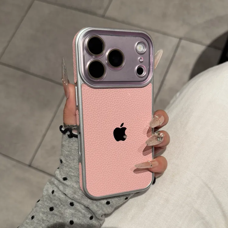 新款秋冬复古高级荔枝皮纹适用苹果17promax手机壳iPhone16全包15