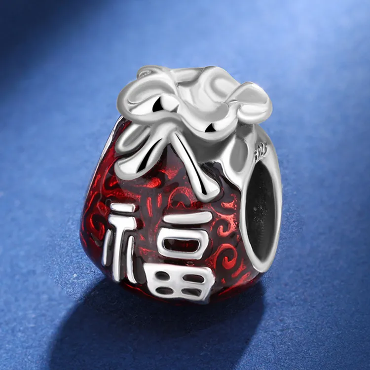 925银银制品 潘家同款复古时尚福袋钱袋串珠925银手链diy手串礼物