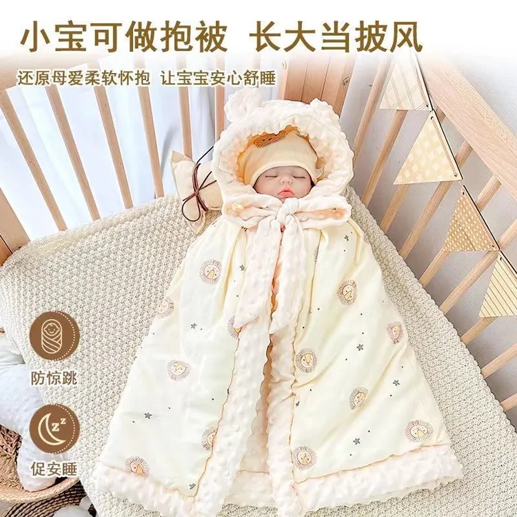 【豆豆绒】冬季双层披风ins防风熊头斗篷厚款防风宝宝斗篷婴儿