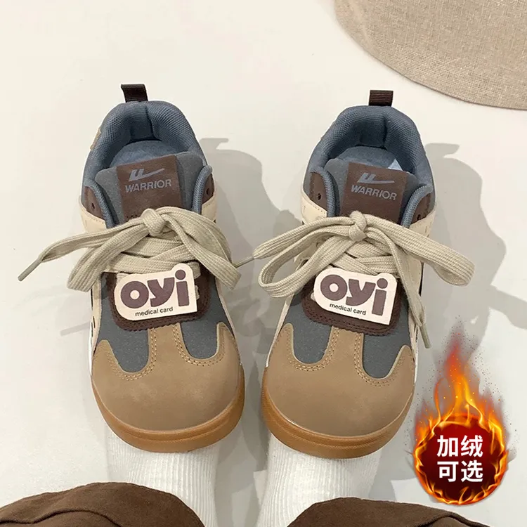 回力棕色运动鞋女款冬季2025新款户外旅游爬山登山鞋子软底德训鞋