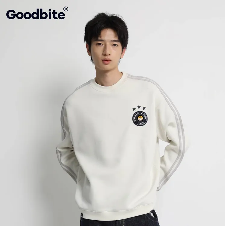 Goodbite表情可动显示屏集成芯片智能微抓绒圆领卫衣棒球联盟