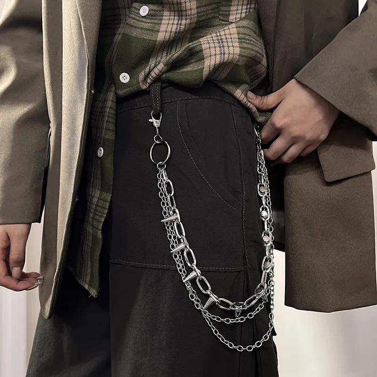 新款男士朋克嘻哈潮流裤链女士链条装饰腰带牛仔裤腰链挂饰ins潮