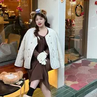 唐不灵微胖《冬季的街角》大码显瘦保暖棉服秋冬