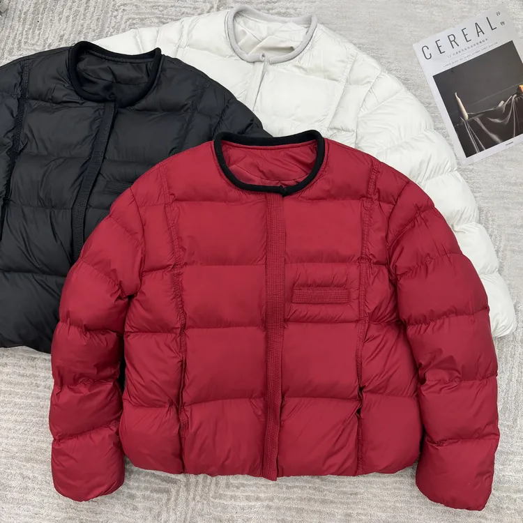 2026冬季新品时尚百搭休闲保暖圆领设计感棉服女士外套上衣8355