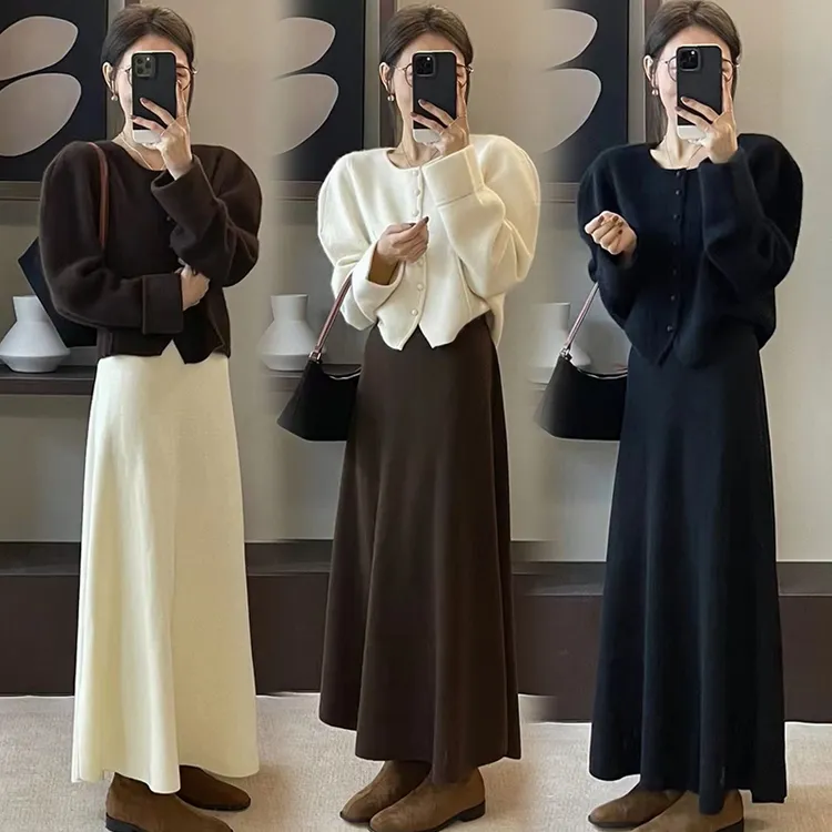 【优雅小裙】孕妇半身裙秋冬新款无托腹法式长裙仿羊绒垂感A字伞裙