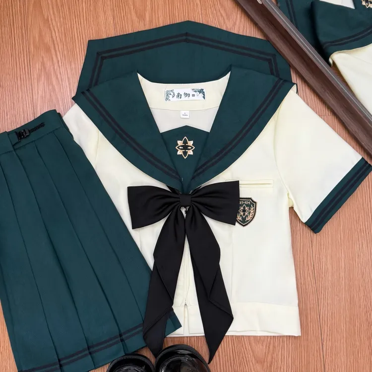 【青野】南御社原创正版学院风绿色水手服jk校供少女学生制服春夏