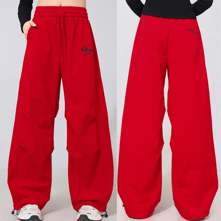 秋冬新款广场舞裤子高腰宽松伞兵裤休闲运动健身长裤曳步舞阔腿裤