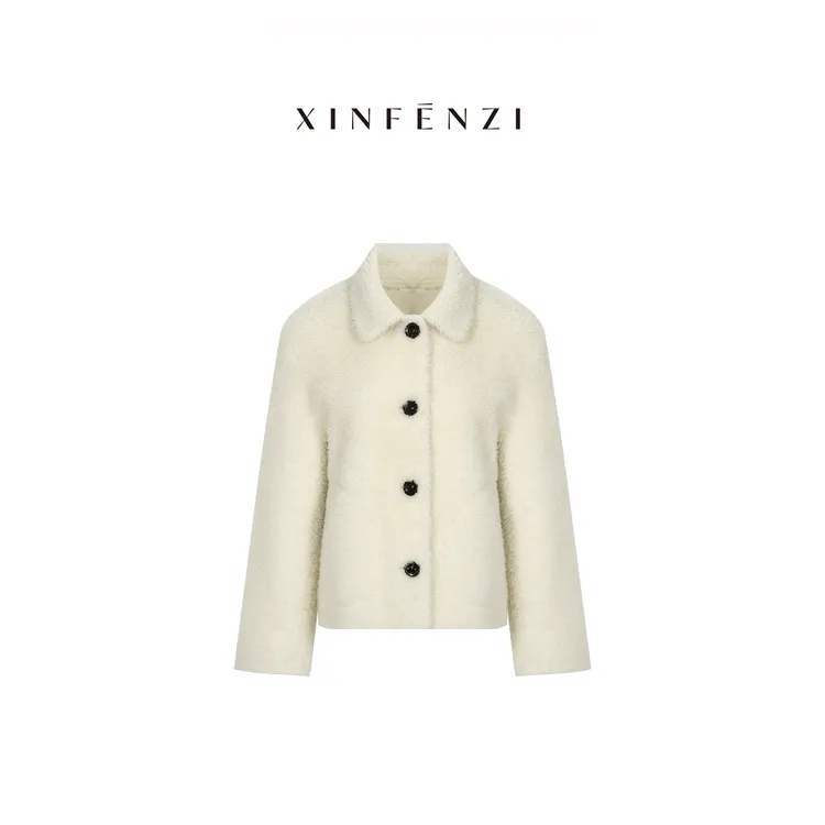 【独家记忆】XINFENZI 一百羊毛小翻领时髦短外套 WJK36738