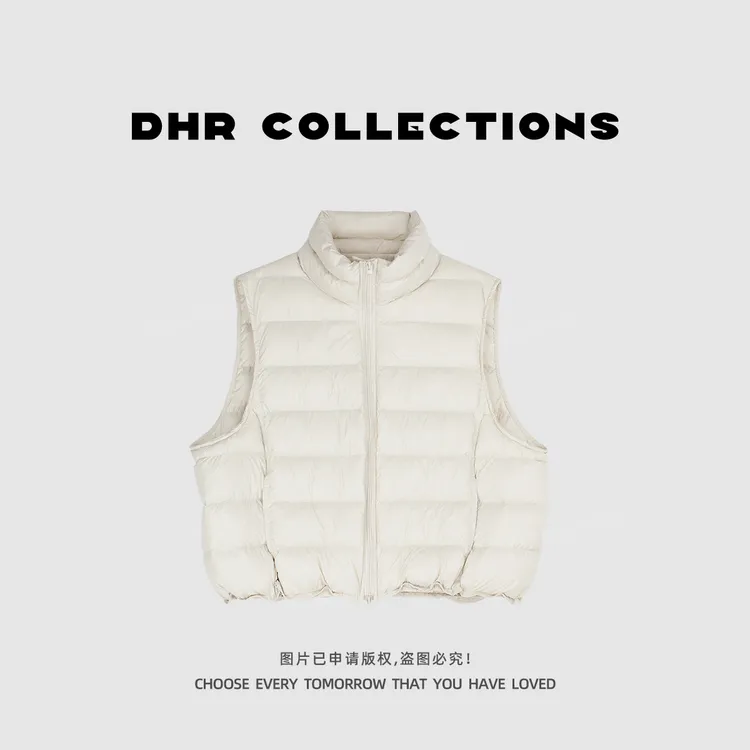 豆豆1【羽绒马甲】90白鸭绒排骨云朵立领运动休闲马夹-251625QY