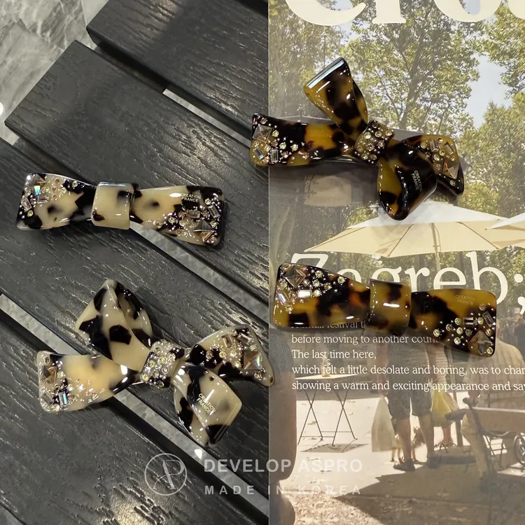 【现货】【韩国CF醋酸】韩国新款半扎弹簧夹正品爆款减龄B6-12-CF201