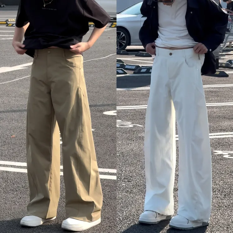 立体剪裁时尚休闲显瘦薄款夏季百搭宽松垂感纯色极简风休闲弯刀裤