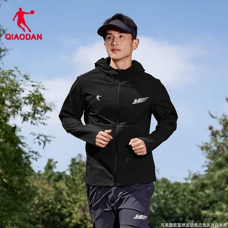 乔丹飞影运动外套男士冬季新款休闲连帽夹克男马拉松跑步上衣风衣