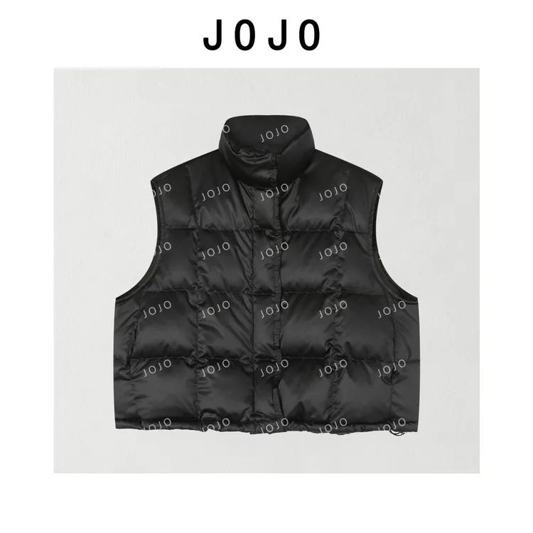 玖了个玖 2025冬款 极简百搭定制面料高领羽绒马甲 2510C6978