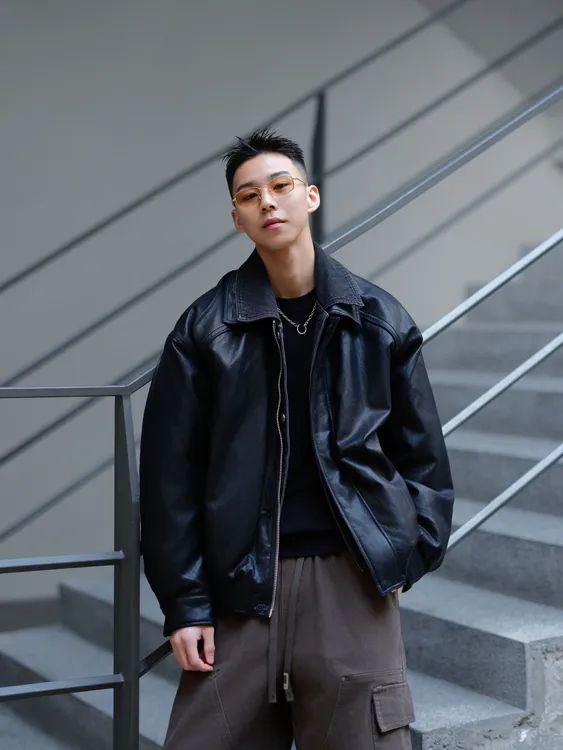 【BH】studio冬季美式牛仔夹克复古假两件拼接翻领90羽绒休闲羽绒