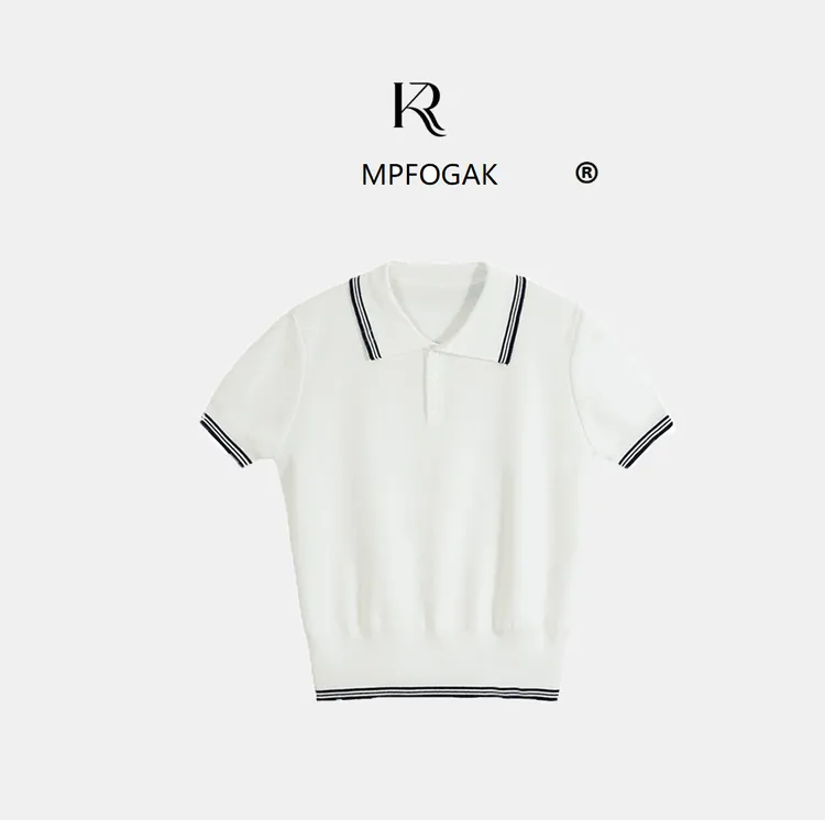 短袖女款t恤休闲夏季新款polo衫短款洋气针织衫夏天女韩版宽松t恤