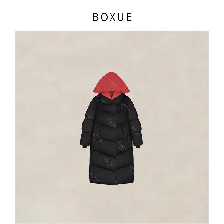 BOXUE‘’松风‘’2024冬季90白鸭绒连帽长款羽绒服 外套#241212YR411
