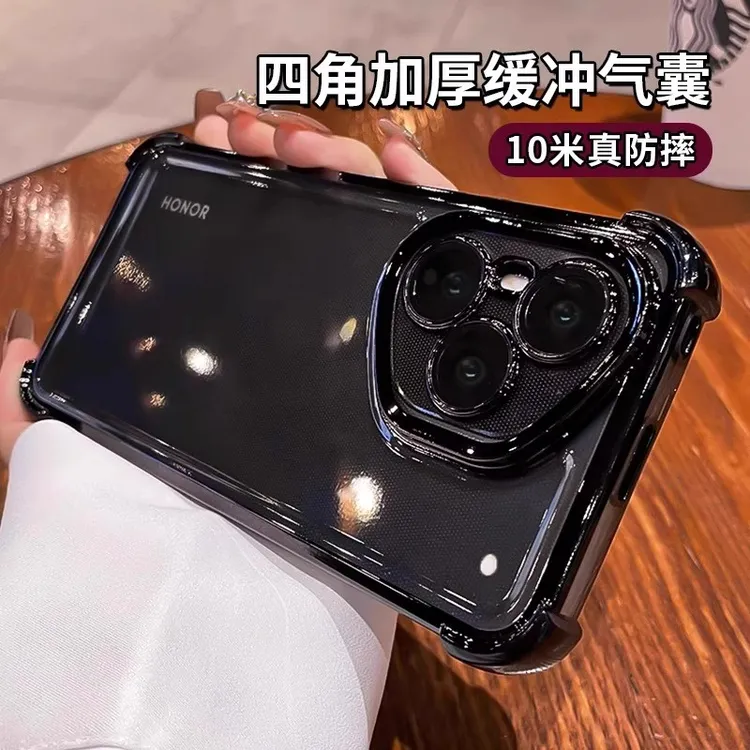适用于荣耀400Pro手机壳镜头全包高级感电镀透明简约四角气囊防摔