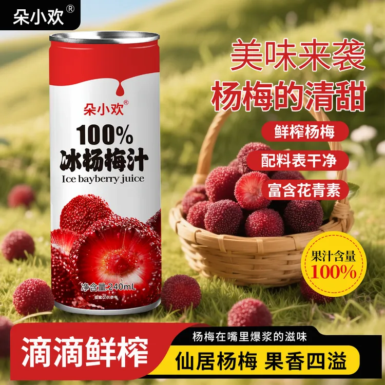 新鲜杨梅汁果汁饮料营养杨梅解渴解腻聚餐休闲过年必备饮料饮品