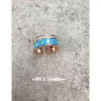 铜合金锆石戒指 小众设计蓝色开口ins戒指48230
