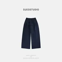 SUEO【松弛感·卫裤】 400g棉质软感宽松阔腿慵懒风松紧腰百搭休闲裤