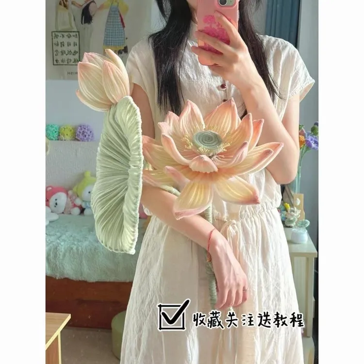 扭扭棒花束巨无霸荷花三件套材料diy自制手工好运莲莲闺蜜礼物