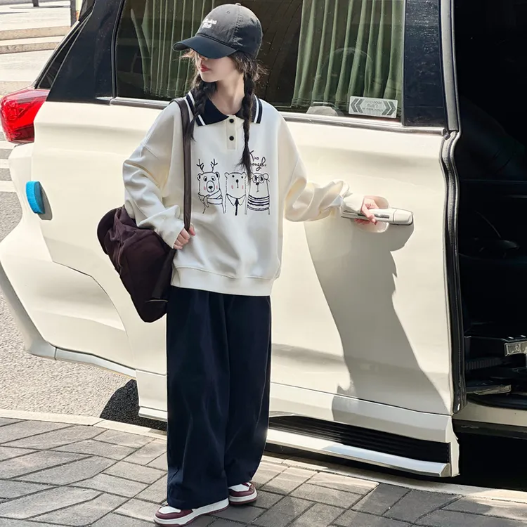 女童超好看秋装套装2025新款儿童洋气卫衣女大童秋季学院风两件套